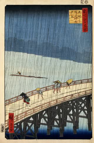 Chuva súbita na ponte Ōhashi, de Utagawa Hiroshige